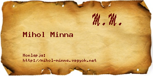 Mihol Minna névjegykártya